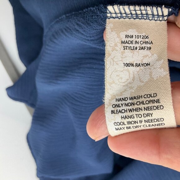 New Soft Surrounding Medium Tall Navy Savanna Maxi Dress Crepe soft - Picture 15 of 16